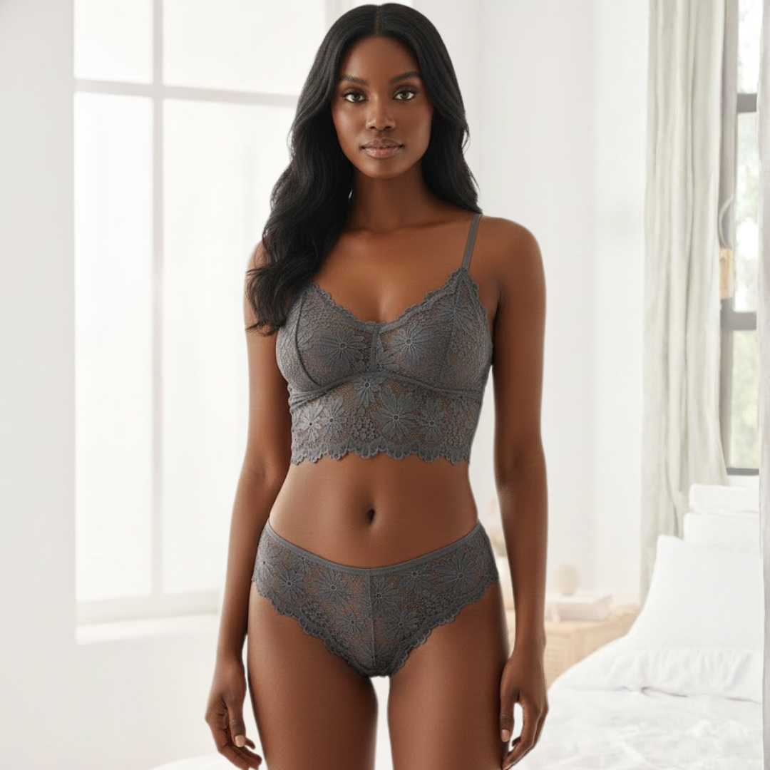 4PCS Lace Non-Wire Bra and Panties Set - Ultra-Thin Comfort Lingerie