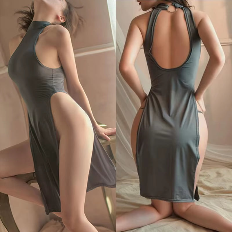 Women Lace Costume Porno Sexy Lingerie Nightgown Babydoll + Panties Sex Underwear Hot Erotic Lace Sleepwear Sex Exotic Clothes