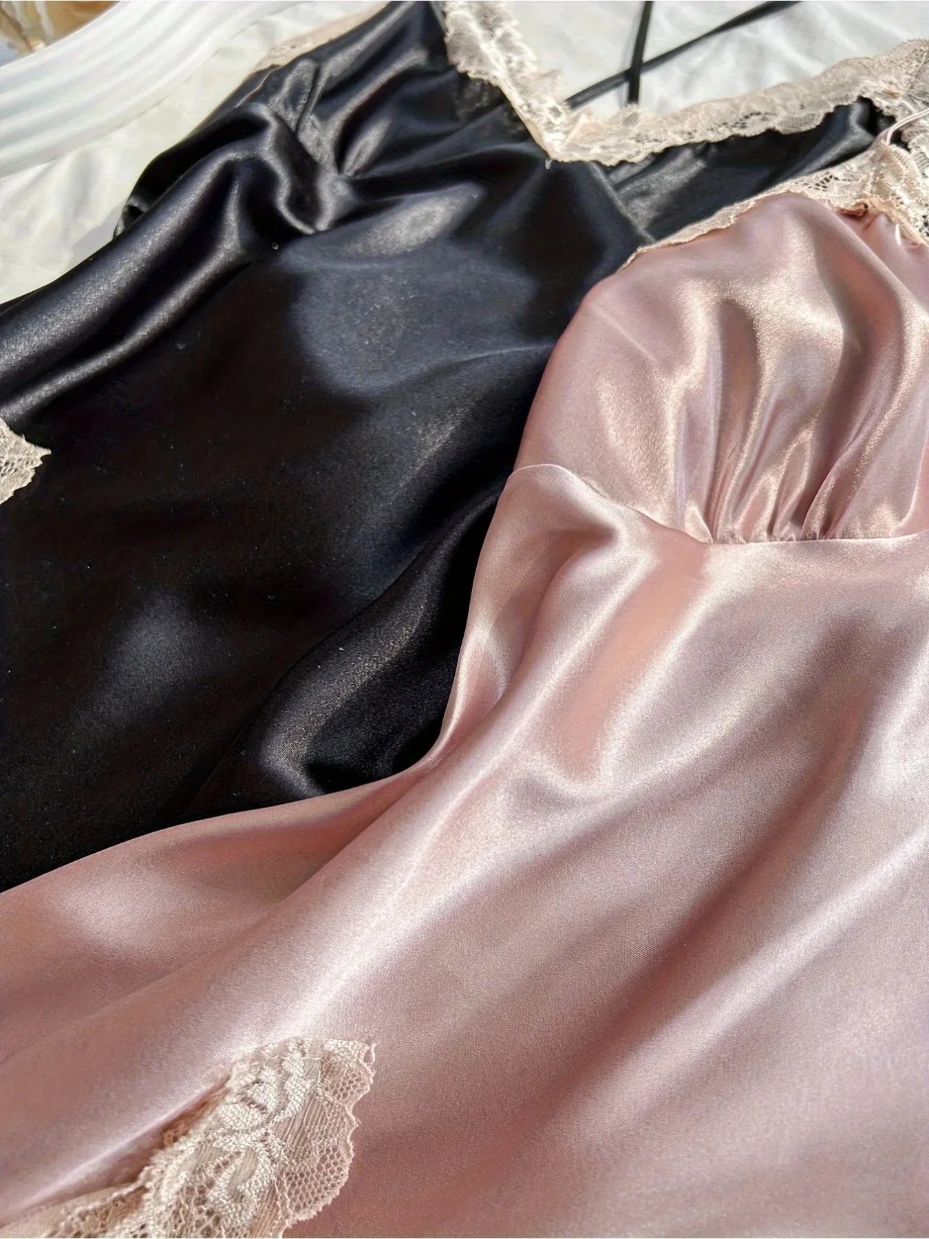 Women's Satin Sleepwear Set - V-Neck Nightgown Lingerie Dress