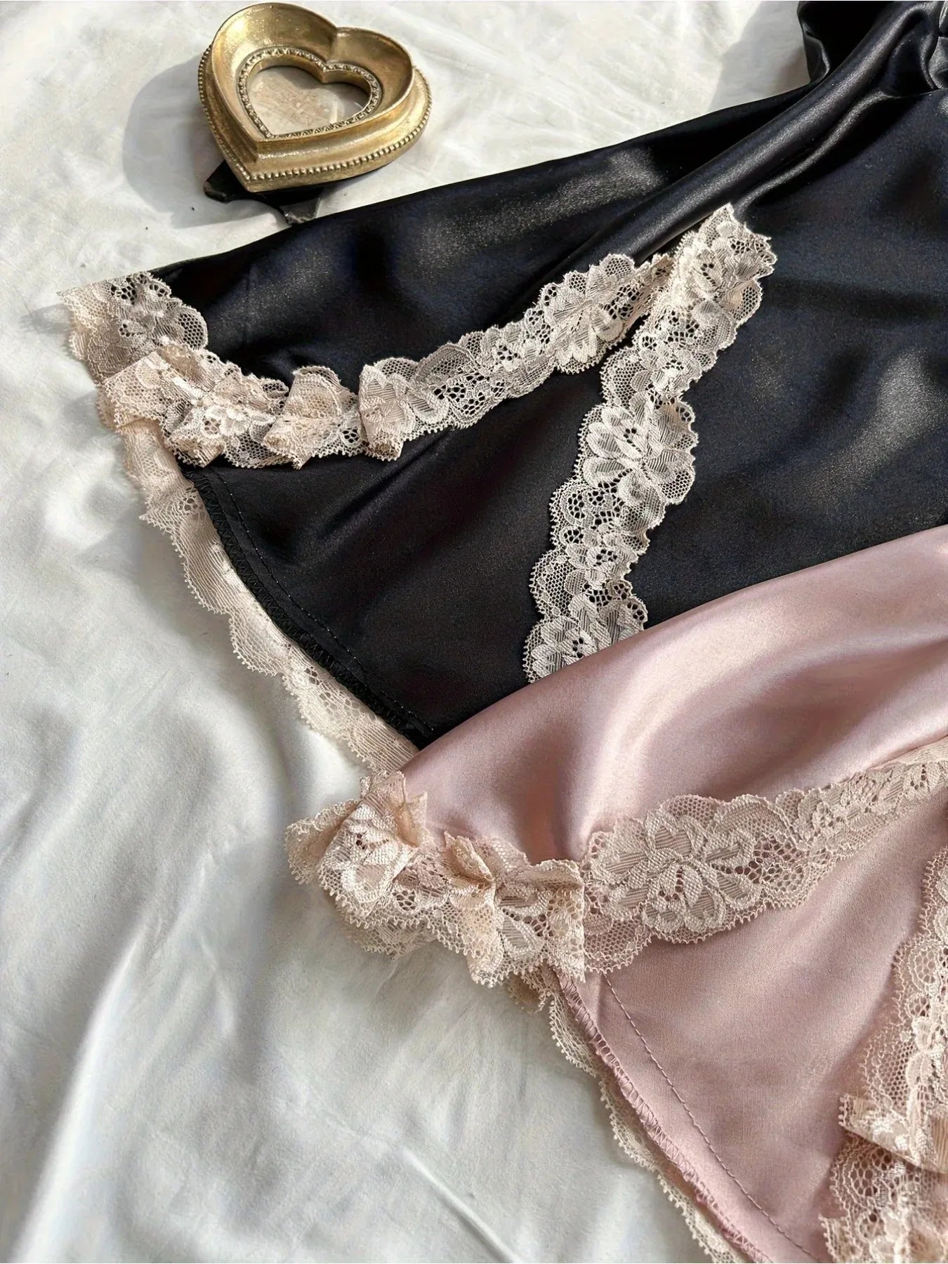 Women's Satin Sleepwear Set - V-Neck Nightgown Lingerie Dress
